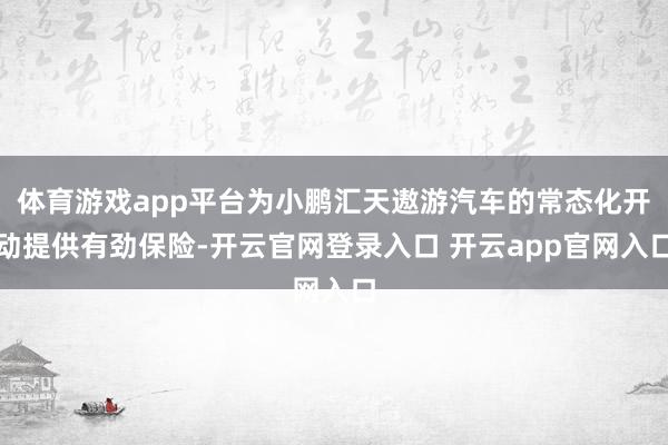 体育游戏app平台为小鹏汇天遨游汽车的常态化开动提供有劲保险-开云官网登录入口 开云app官网入口