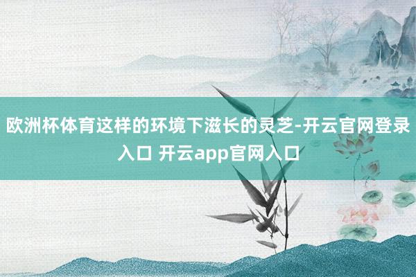欧洲杯体育这样的环境下滋长的灵芝-开云官网登录入口 开云app官网入口