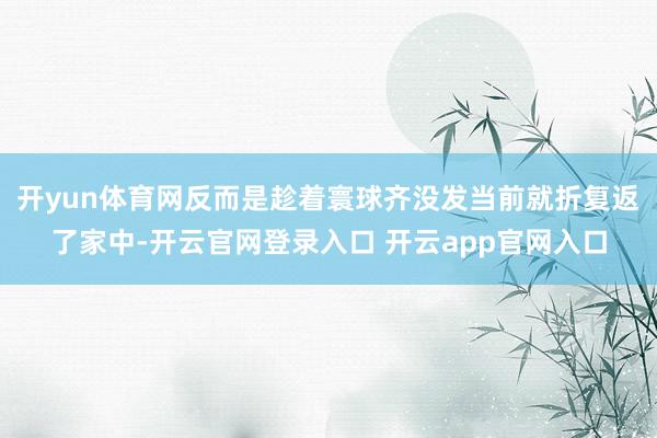 开yun体育网反而是趁着寰球齐没发当前就折复返了家中-开云官网登录入口 开云app官网入口