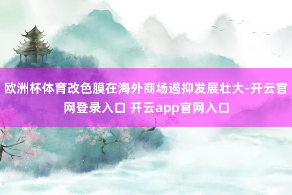 欧洲杯体育改色膜在海外商场遏抑发展壮大-开云官网登录入口 开云app官网入口