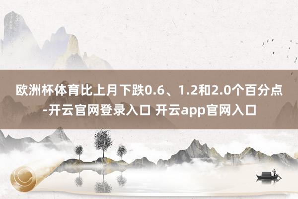 欧洲杯体育比上月下跌0.6、1.2和2.0个百分点-开云官网登录入口 开云app官网入口