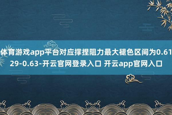 体育游戏app平台对应撑捏阻力最大褪色区间为0.6129-0.63-开云官网登录入口 开云app官网入口