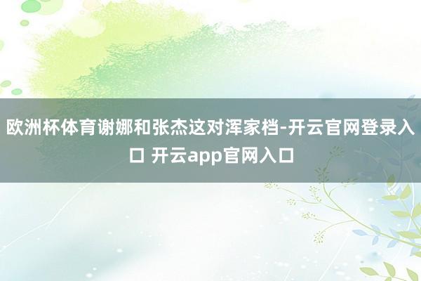 欧洲杯体育谢娜和张杰这对浑家档-开云官网登录入口 开云app官网入口